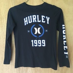 Boys size 10-12 longsleeve Hurley black shirt NWOT